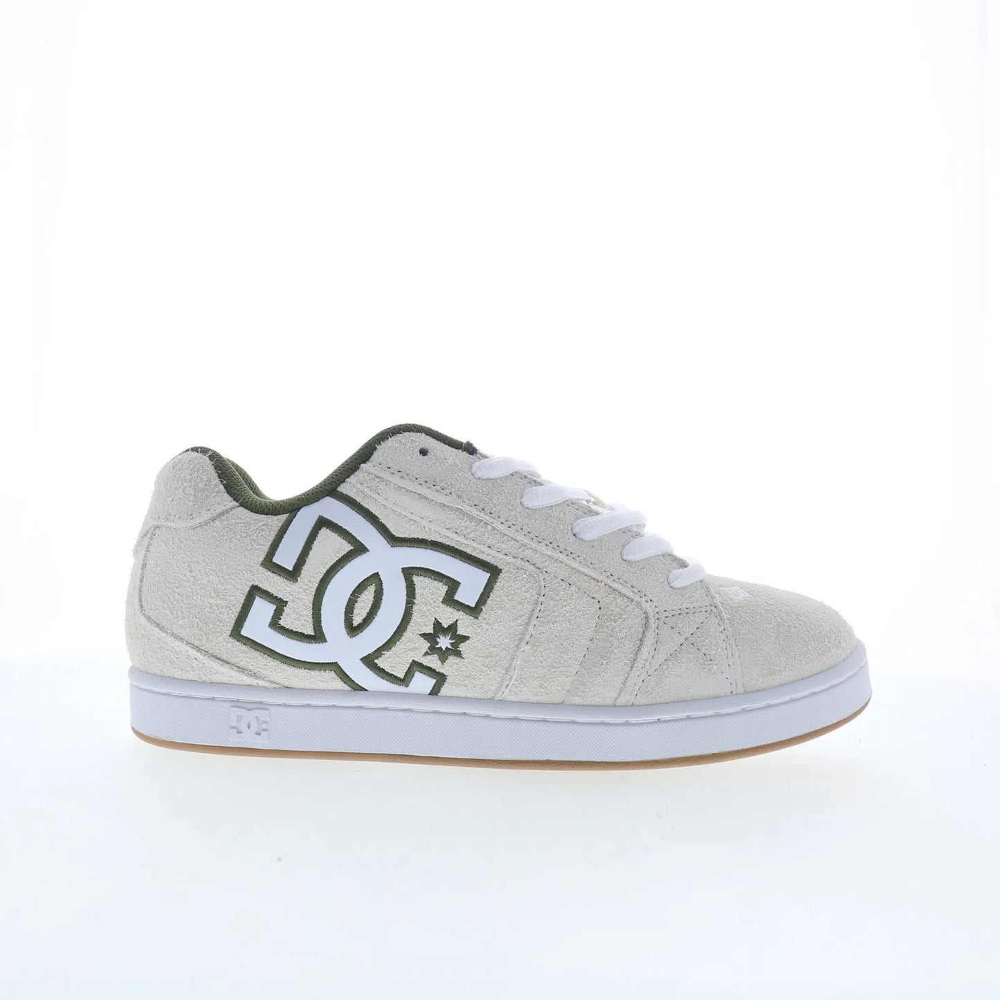 DC Net SE DC03260101-OWHGRN Mens White Suede Skate Inspired Sneakers Shoes