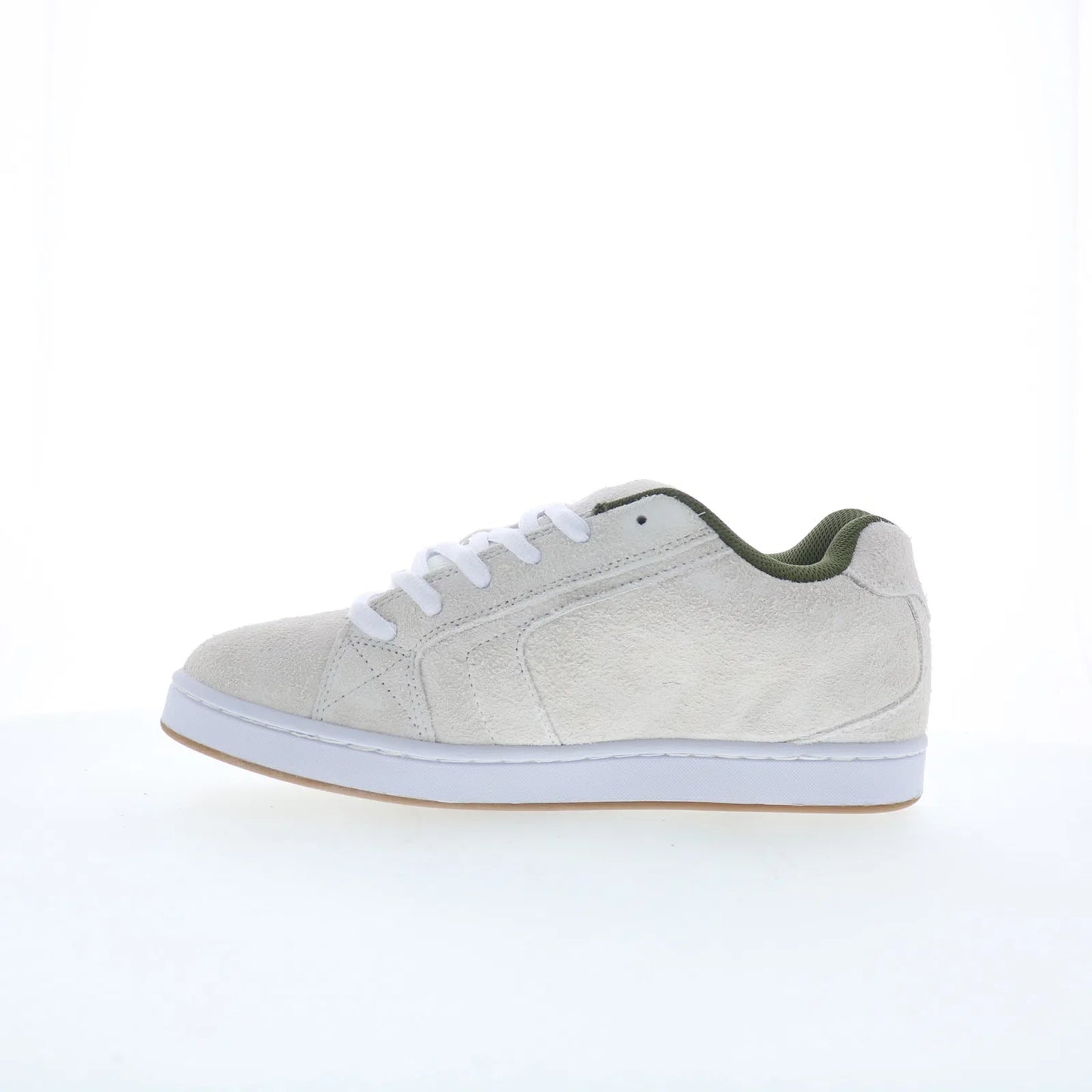 DC Net SE DC03260101-OWHGRN Mens White Suede Skate Inspired Sneakers Shoes