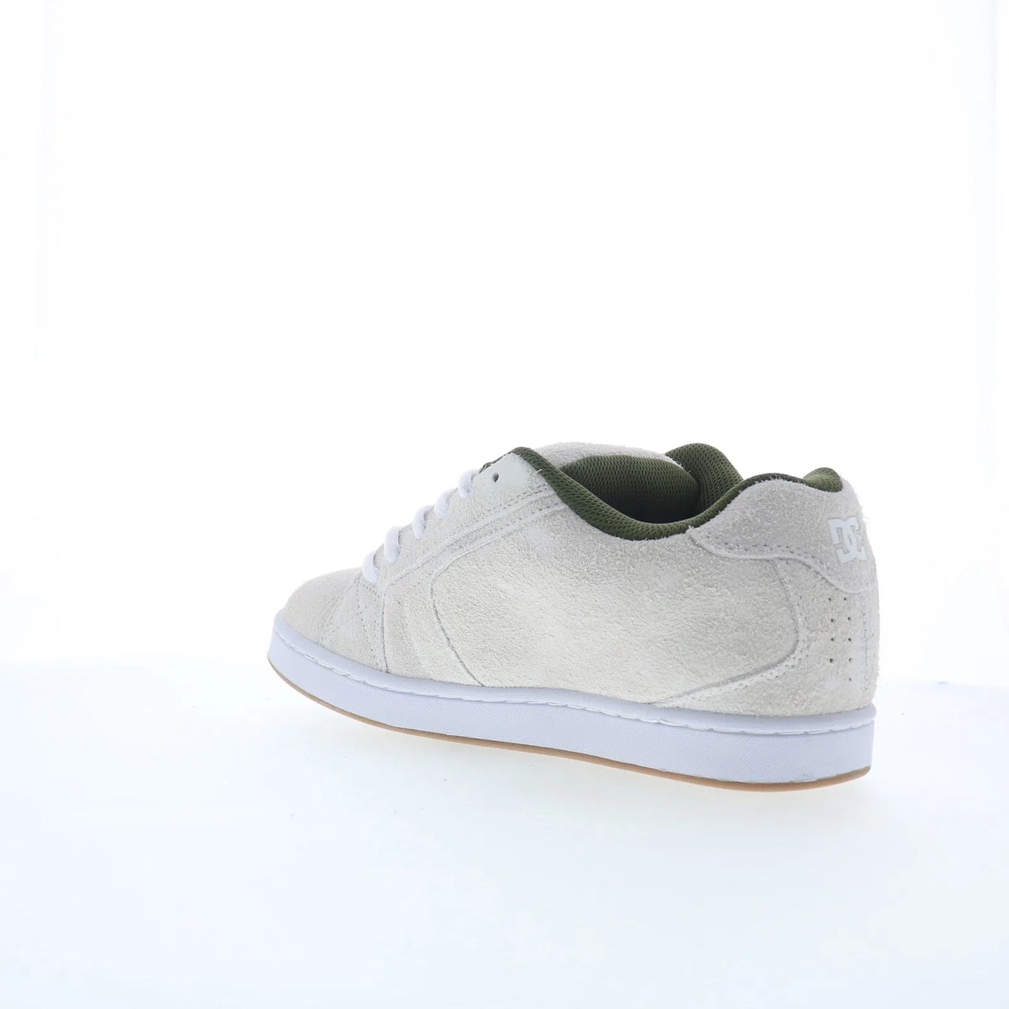 DC Net SE DC03260101-OWHGRN Mens White Suede Skate Inspired Sneakers Shoes