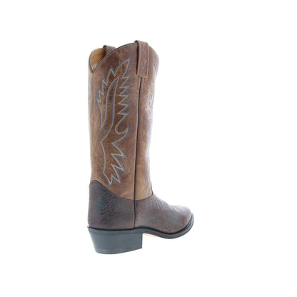 Jama Old West OW2015 Mens Brown Leather Slip On Cowboy Western Boots