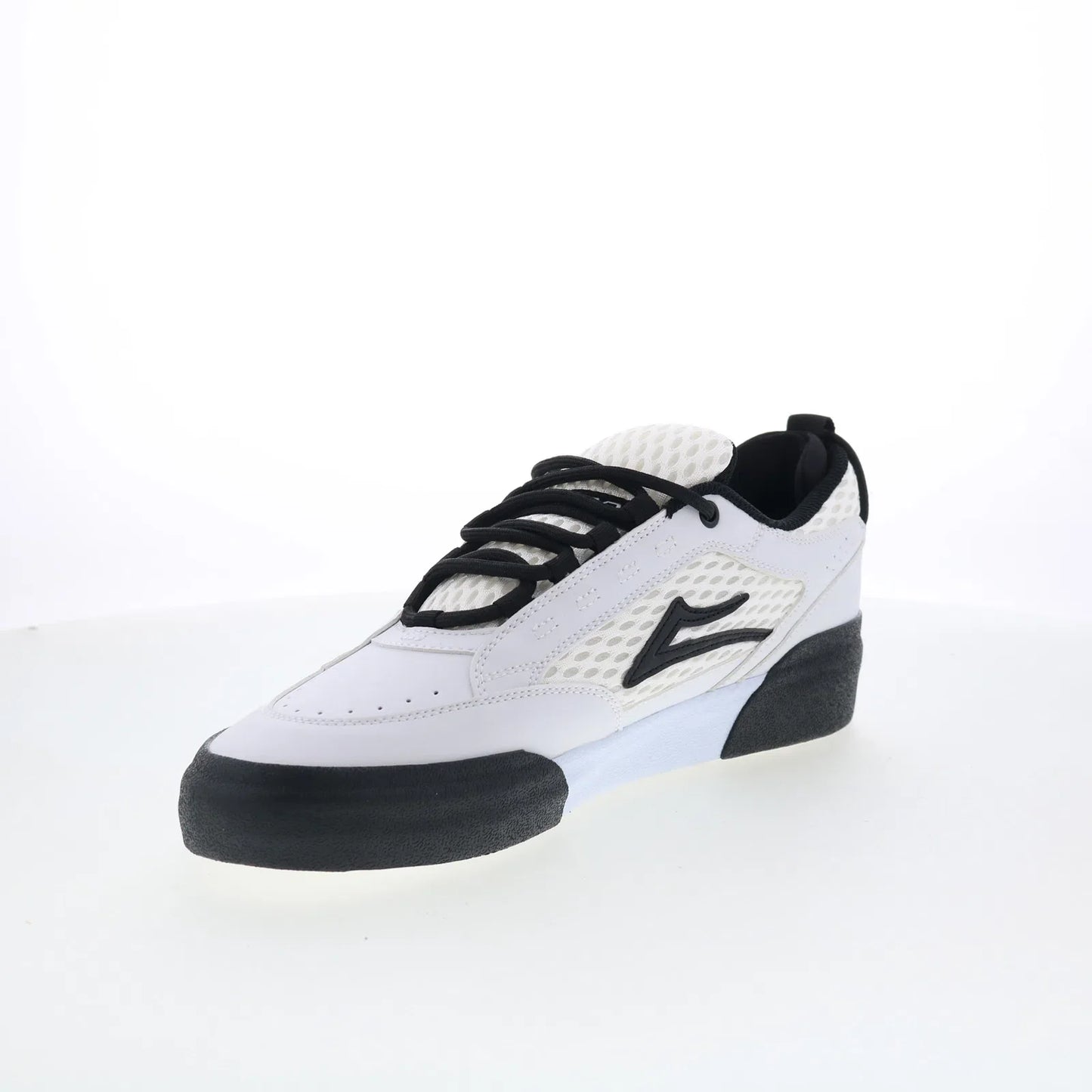 Lakai Payload Mens White Leather Lace Up Skate Inspired Sneakers Shoes