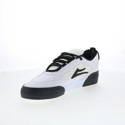 Lakai Payload Mens White Leather Lace Up Skate Inspired Sneakers Shoes