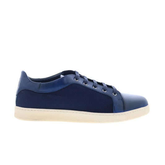Di Bianco Petrosino Mens Blue Leather Lace Up Lifestyle Sneakers Shoes