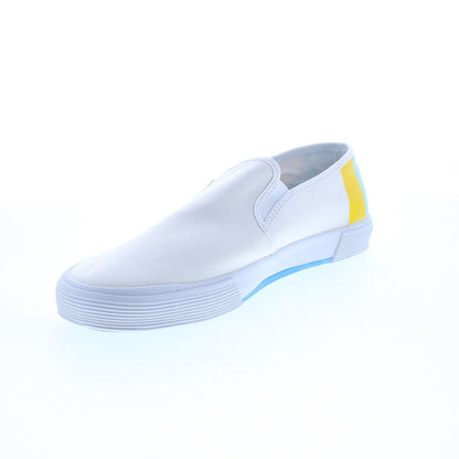 Original Penguin Sam Stripe Slip On Mens White Lifestyle Sneakers Shoes