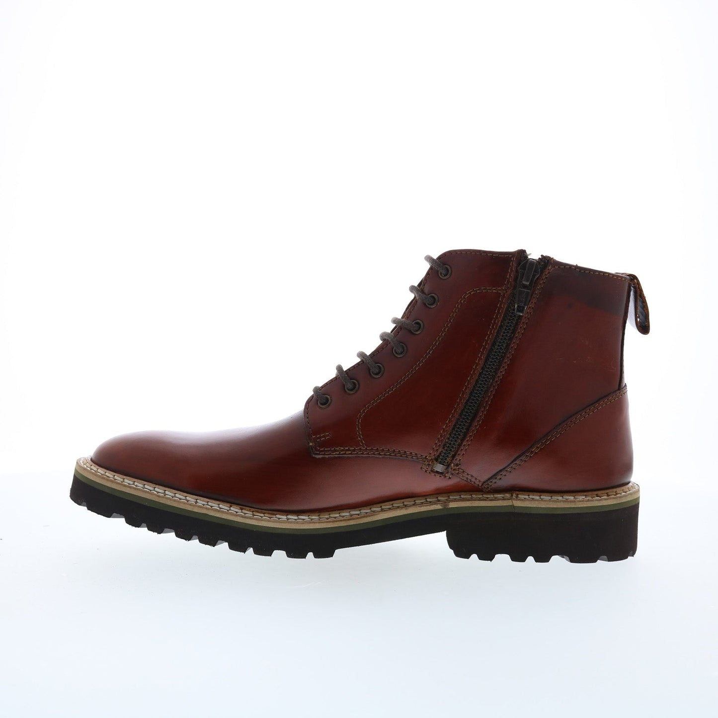 Steve Madden P-Krypto Mens Brown Leather Lace Up Casual Dress Boots
