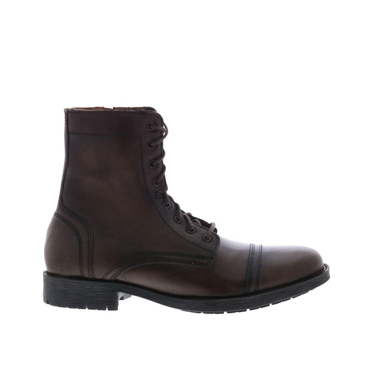 Steve Madden P-Mavrik Mens Brown Leather Lace Up Casual Dress Boots