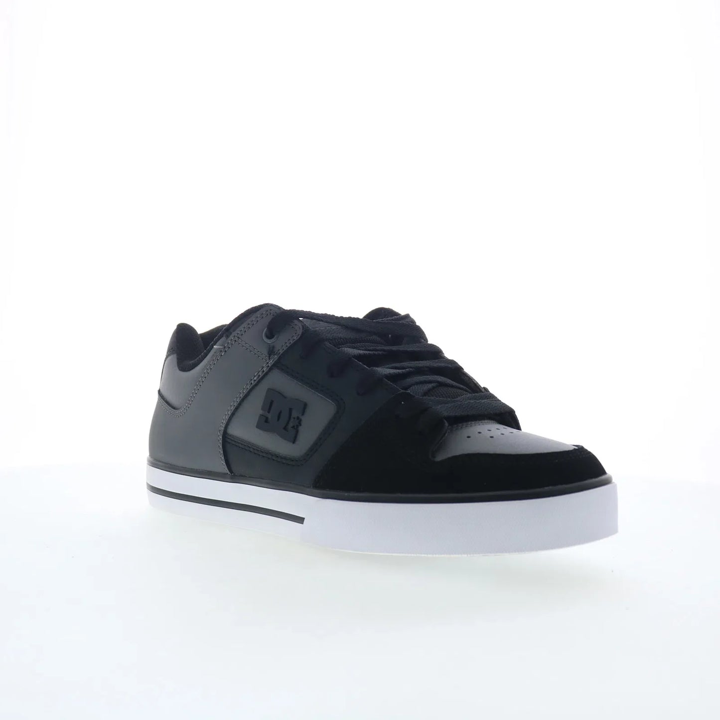 DC Pure 300660-XKSS Mens Gray Leather Lace Up Skate Inspired Sneakers Shoes