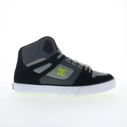DC Pure High Top WC Mens Gray Leather Skate Inspired Sneakers Shoes