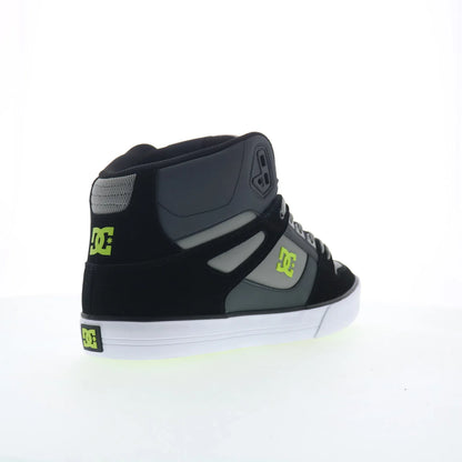 DC Pure High Top WC Mens Gray Leather Skate Inspired Sneakers Shoes