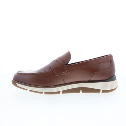 Rockport Liam RMLIAM Mens Brown Wide Leather Loafers & Slip Ons Penny Shoes