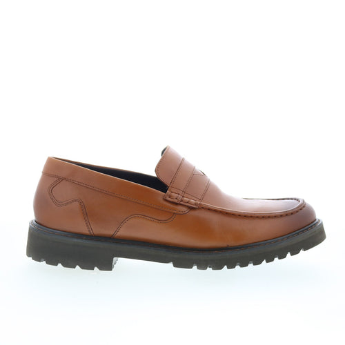 Rockport Maverick Penny Mens Brown Leather Loafers & Slip Ons Penny Shoes
