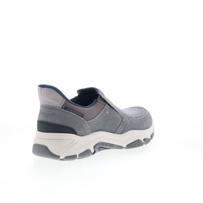 Rockport Reece RMREECE Mens Gray Wide Leather Lifestyle Sneakers Shoes