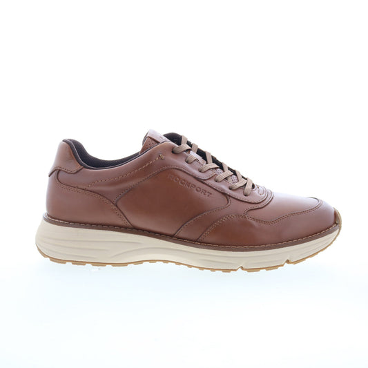 Rockport Weston Mens Brown Wide Leather Lace Up Lifestyle Sneakers Shoes