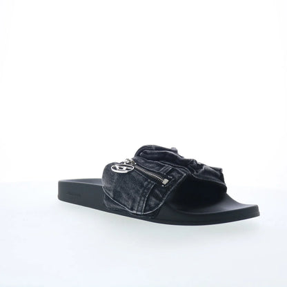 Diesel SA-Mayemi PK Y03201-P5574-H6681 Mens Black Slides Sandals Shoes
