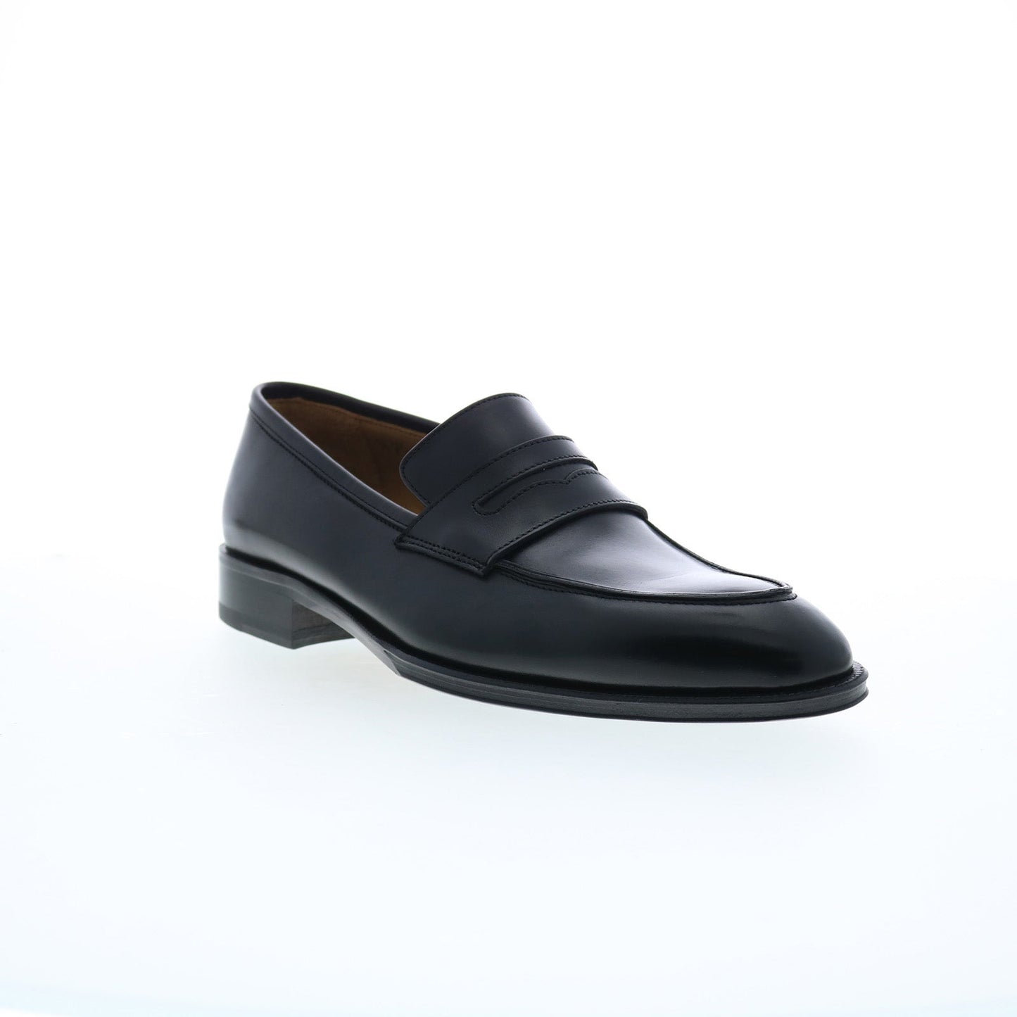 Pastori by Di Bianco Titus Mens Black Leather Loafers & Slip Ons Penny Shoes