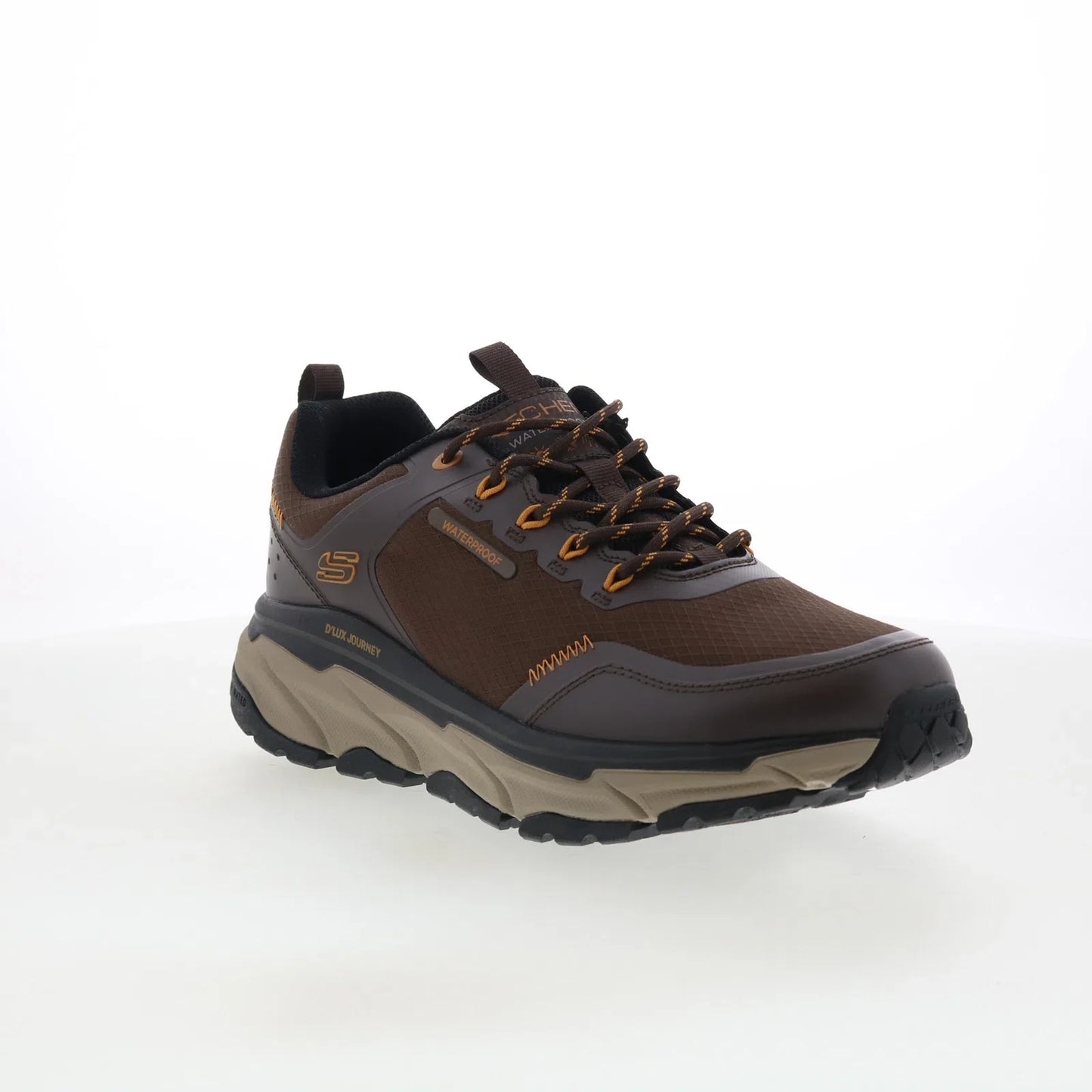 Skechers Waterproof D'Lux Journey - Slate Peak Mens Brown Athletic Shoes