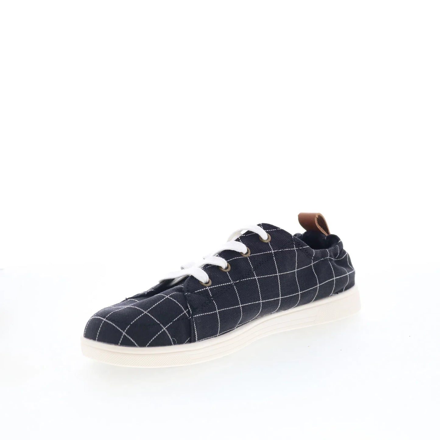 Spenco Windowpane SP1202BLK Womens Black Canvas Lifestyle Sneakers Shoes