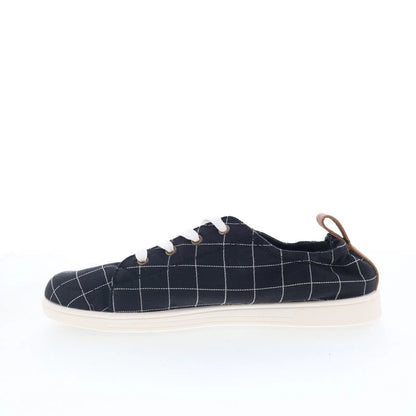 Spenco Windowpane SP1202BLK Womens Black Canvas Lifestyle Sneakers Shoes